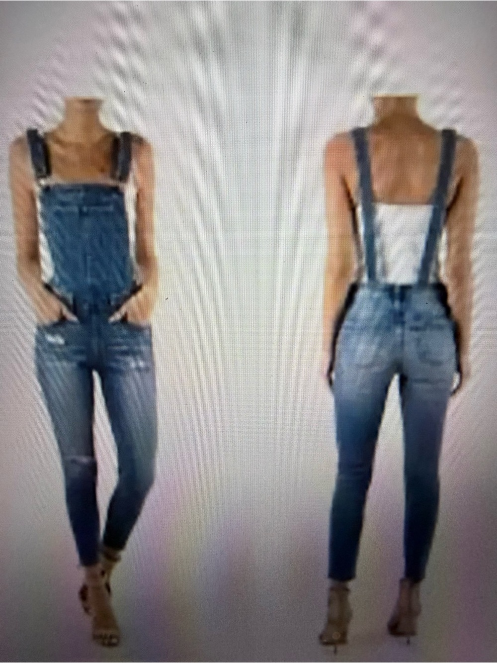 KanCan Dark Blue Distressed Denim Overalls Women’s Small